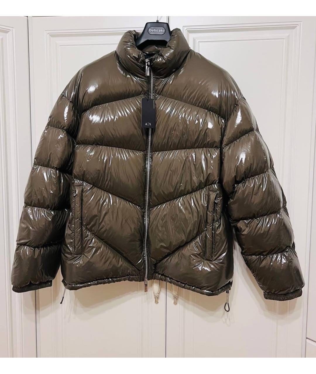 ARMANI EXCHANGE Коричневый полиэстеровый пуховик, фото 9