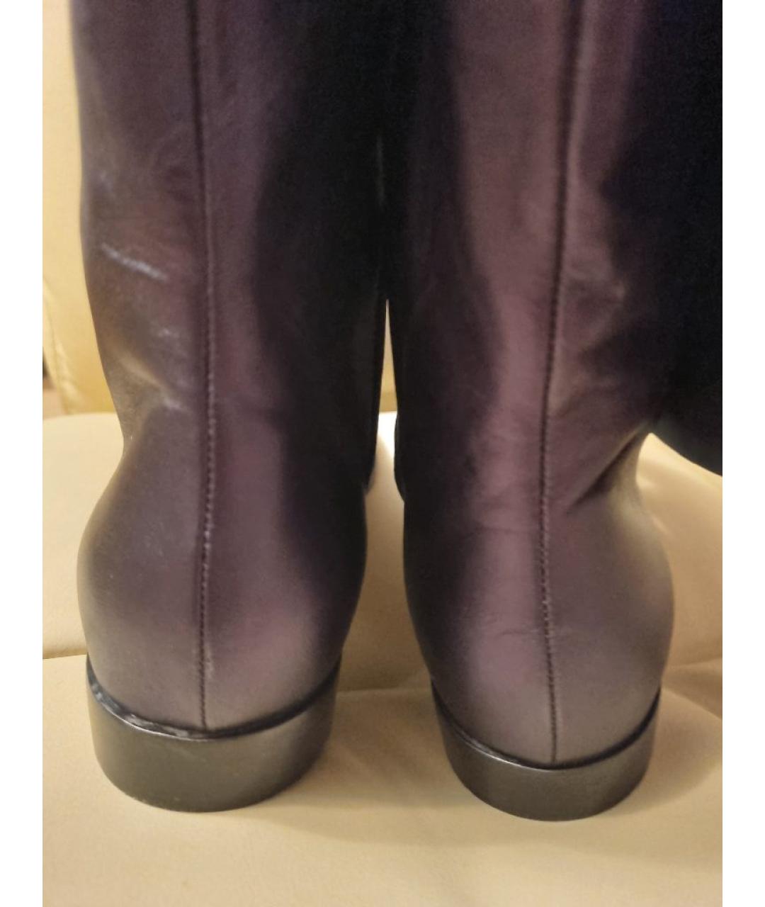 SERGIO ROSSI Темно-синие кожаные сапоги, фото 4