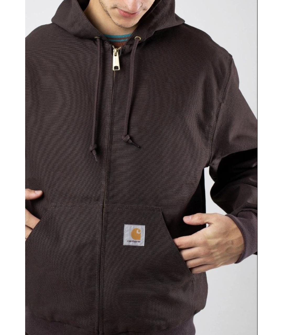 CARHARTT WIP Коричневая хлопковая куртка, фото 4