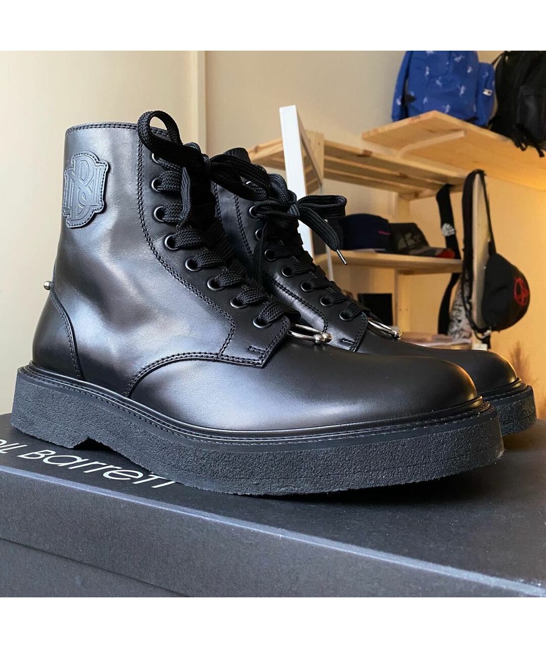 NEIL BARRETT Черные кожаные высокие ботинки, фото 2