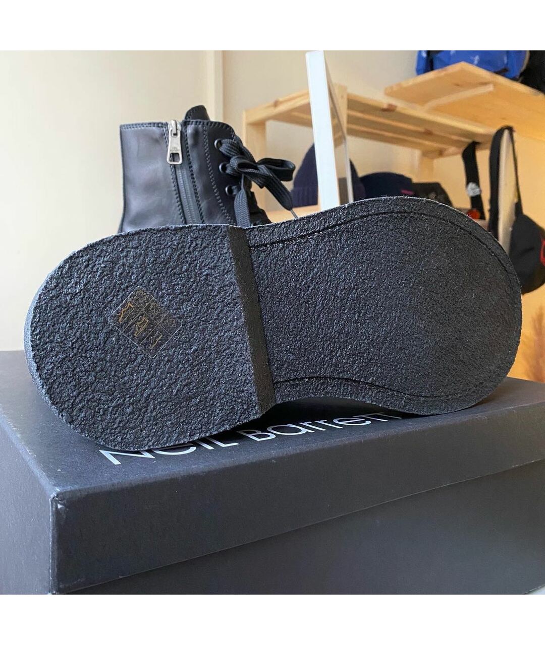 NEIL BARRETT Черные кожаные высокие ботинки, фото 8