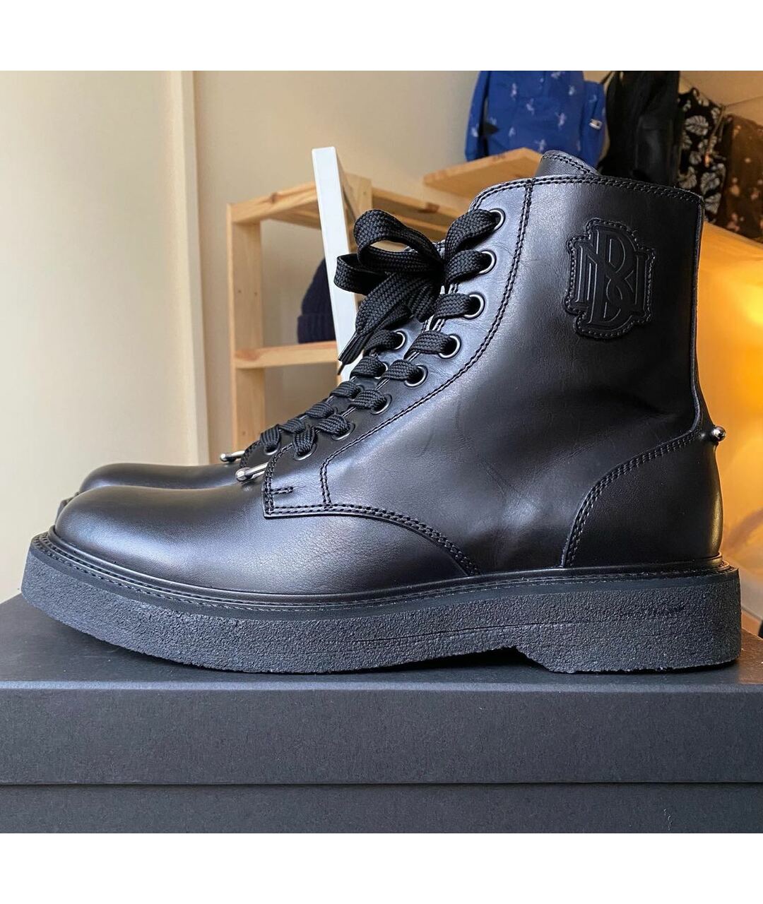 NEIL BARRETT Черные кожаные высокие ботинки, фото 9