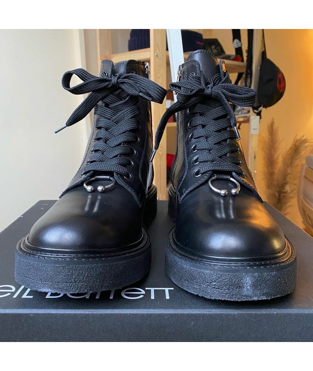 NEIL BARRETT Черные кожаные высокие ботинки, фото 5