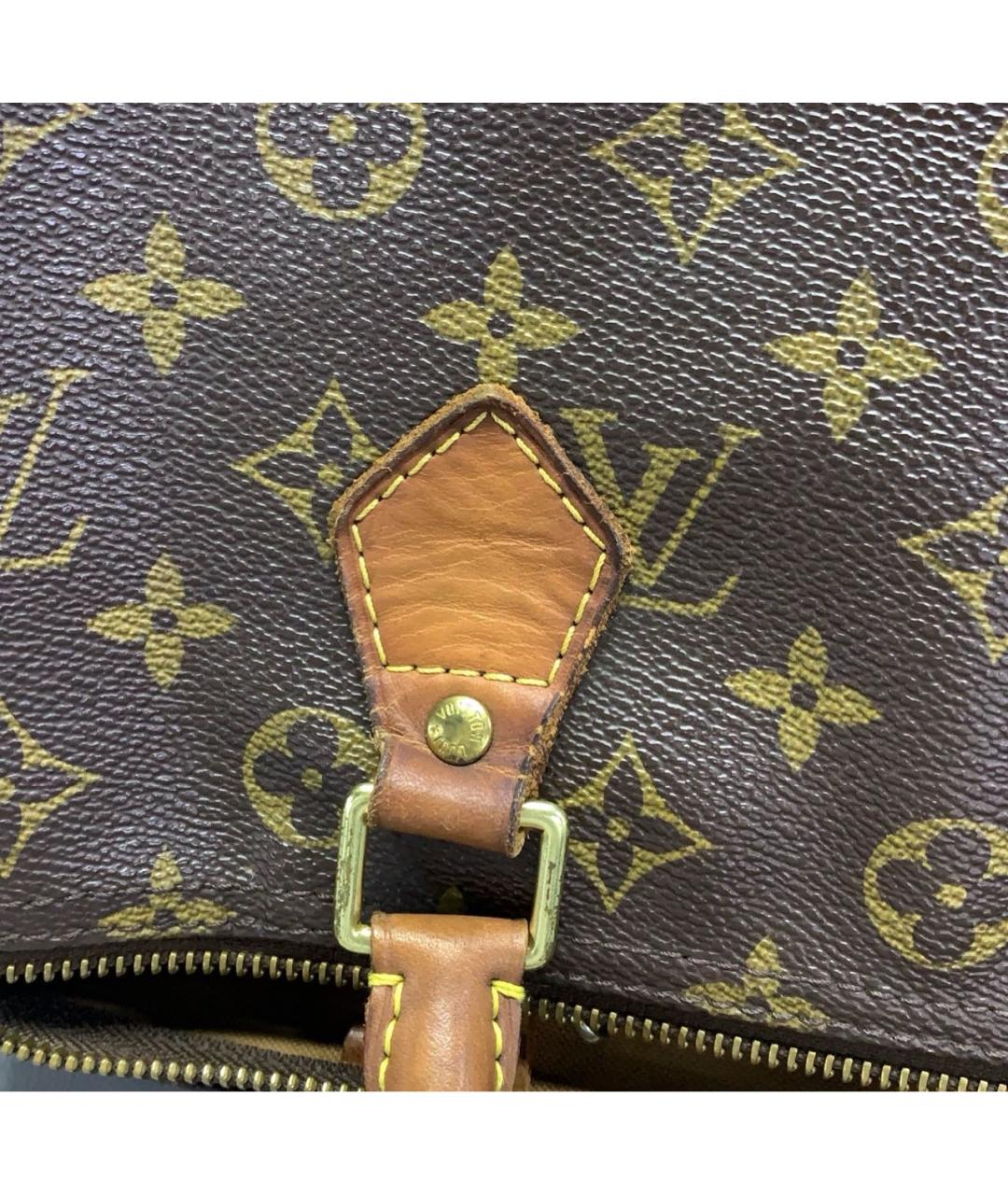 LOUIS VUITTON Коричневая кожаная сумка с короткими ручками, фото 7
