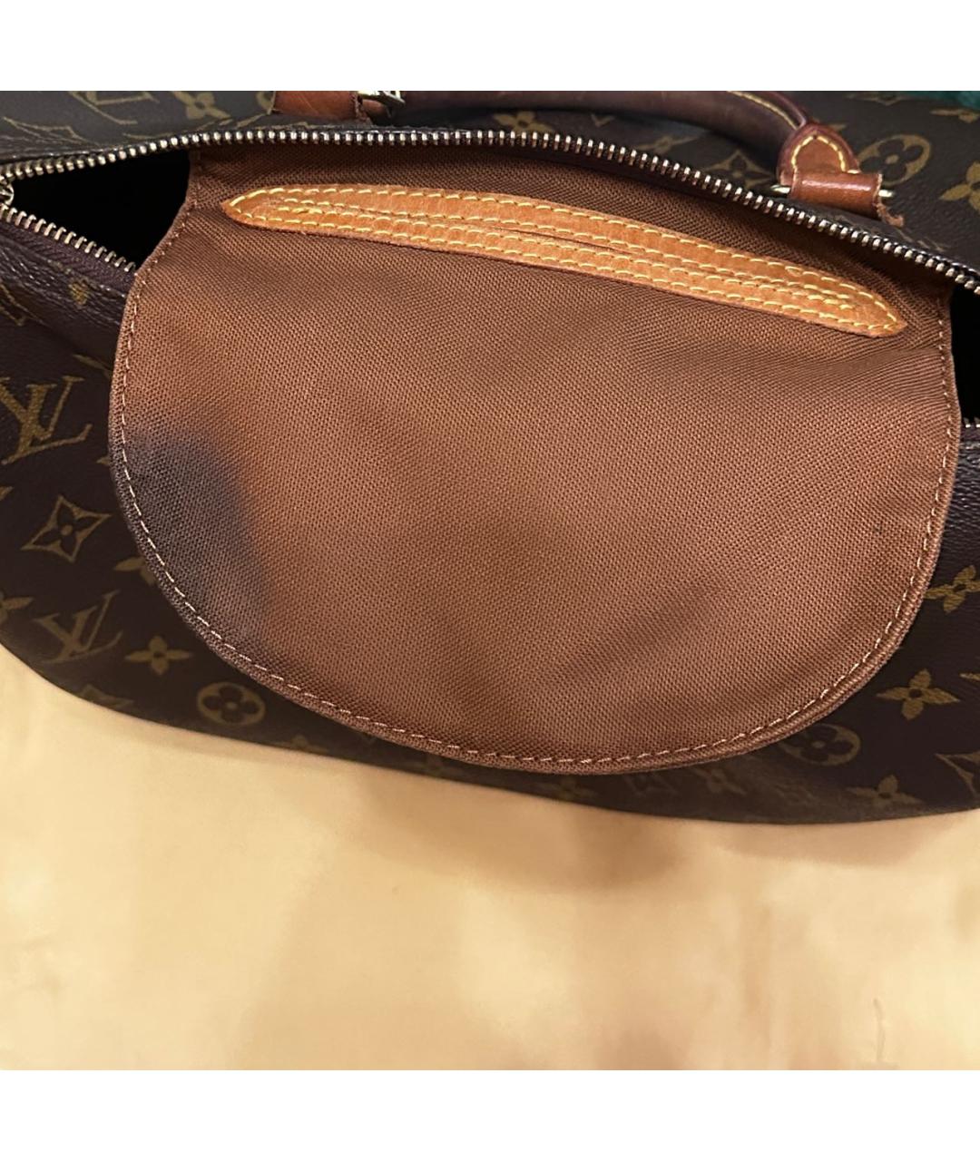 LOUIS VUITTON Коричневая кожаная сумка с короткими ручками, фото 4