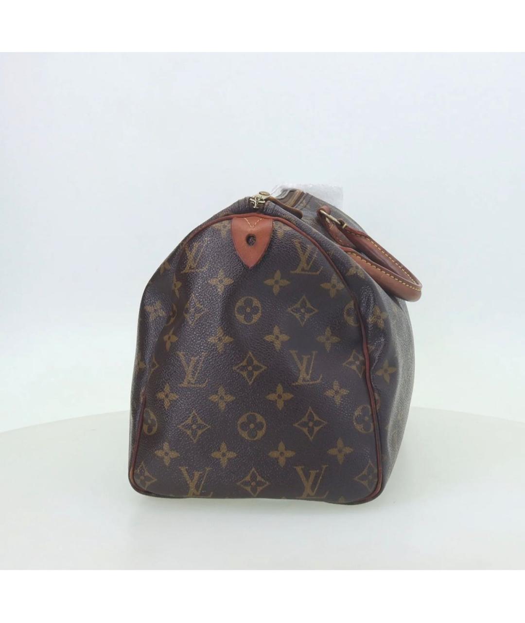 LOUIS VUITTON Коричневая кожаная сумка с короткими ручками, фото 2