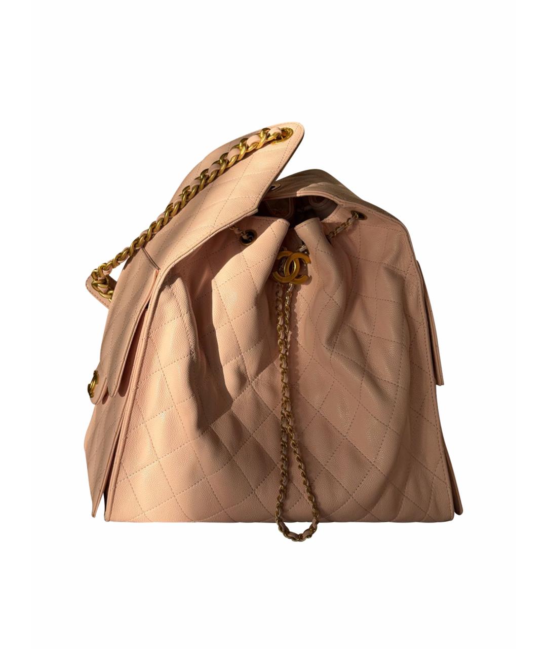 CHANEL Розовая кожаная сумка тоут, фото 1