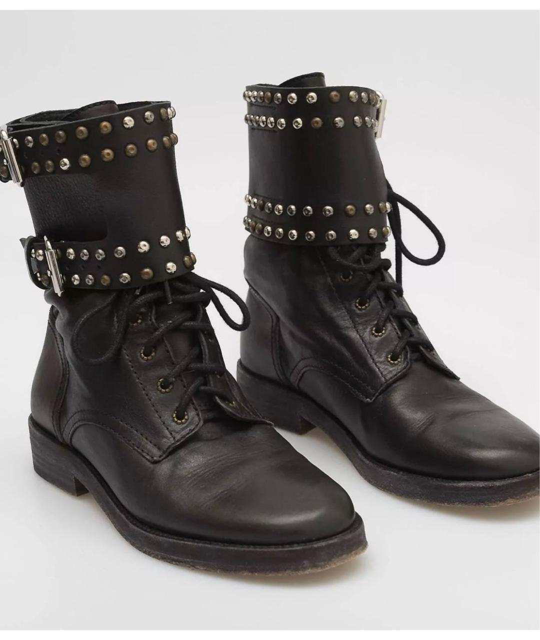 ISABEL MARANT Черные кожаные полусапоги, фото 2