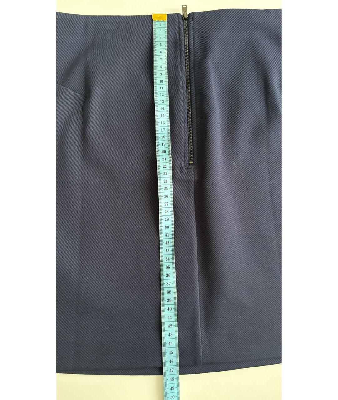 COS Темно-синяя хлопковая юбка мини, фото 8