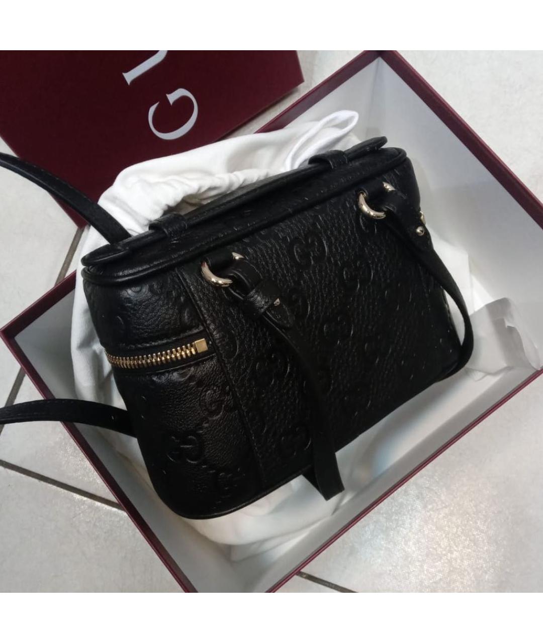 GUCCI Черная кожаная сумка через плечо, фото 3
