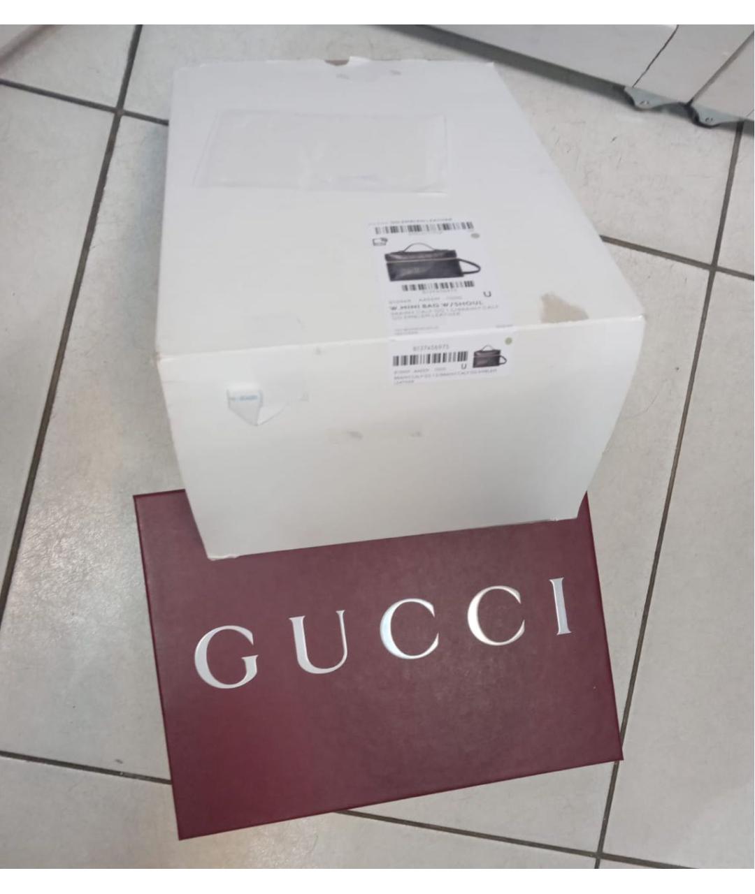 GUCCI Черная кожаная сумка через плечо, фото 4