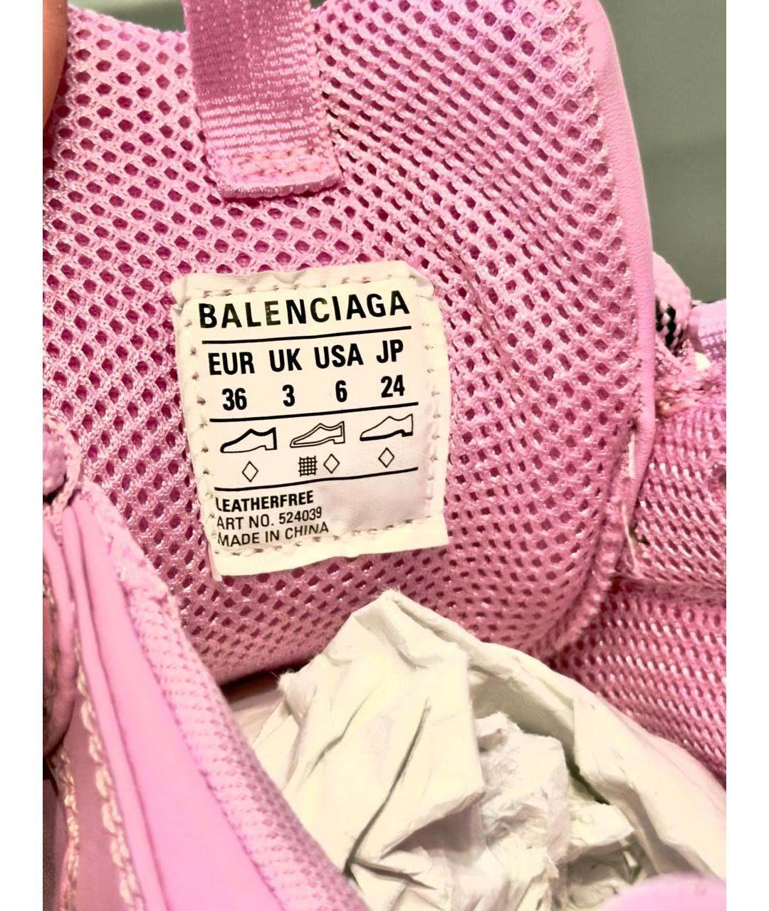 BALENCIAGA Розовые текстильные кроссовки, фото 7
