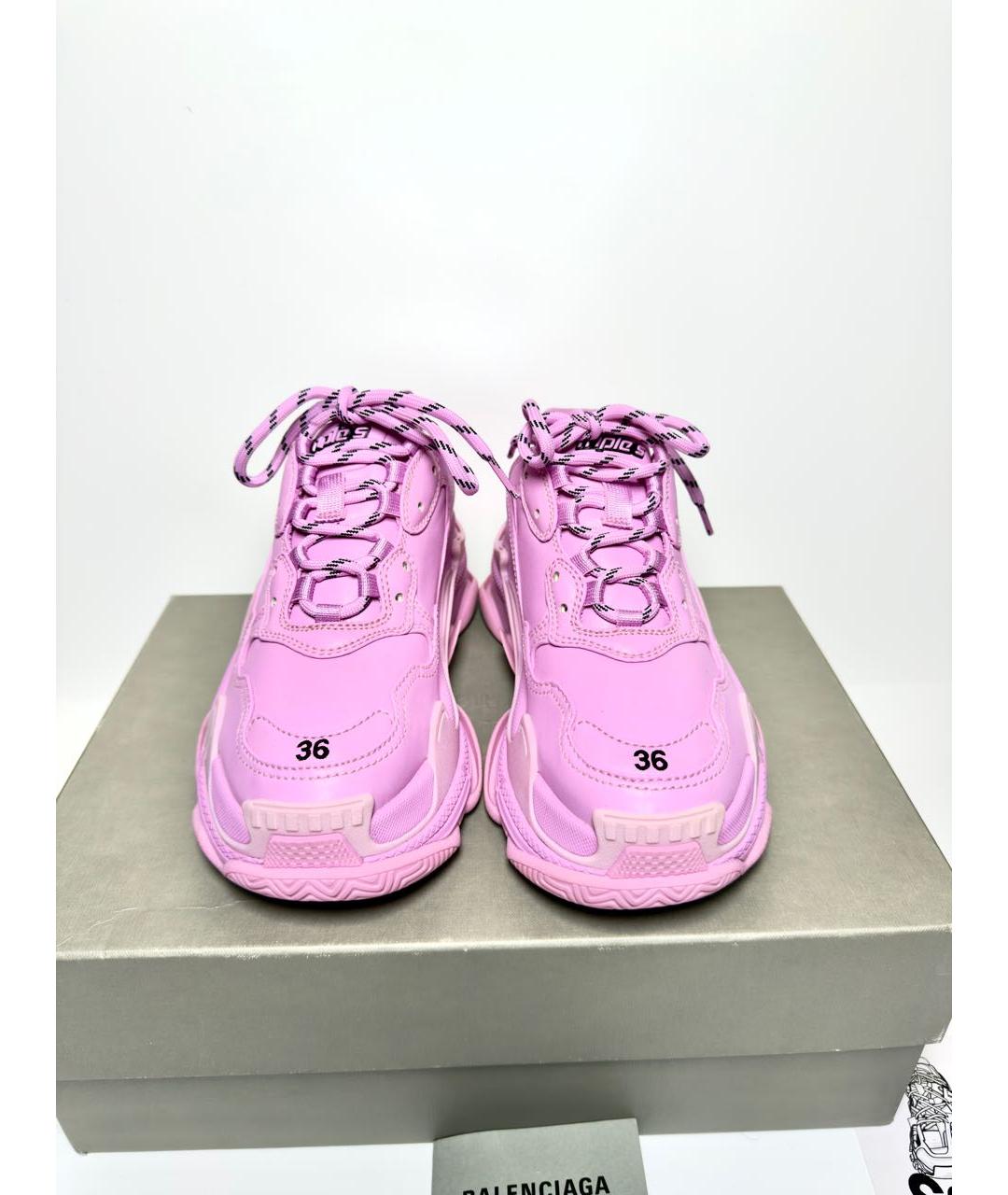 BALENCIAGA Розовые текстильные кроссовки, фото 2