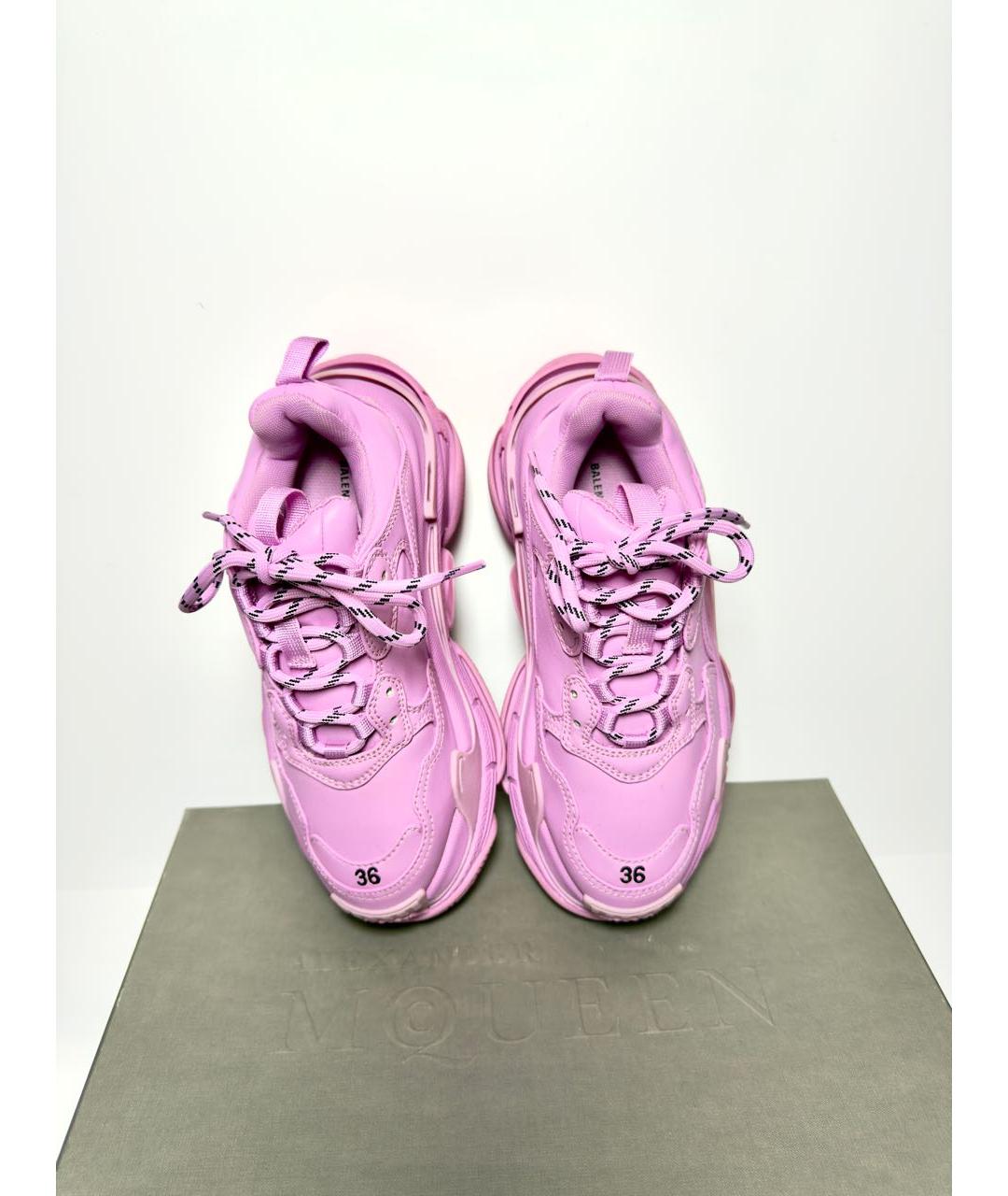 BALENCIAGA Розовые текстильные кроссовки, фото 3