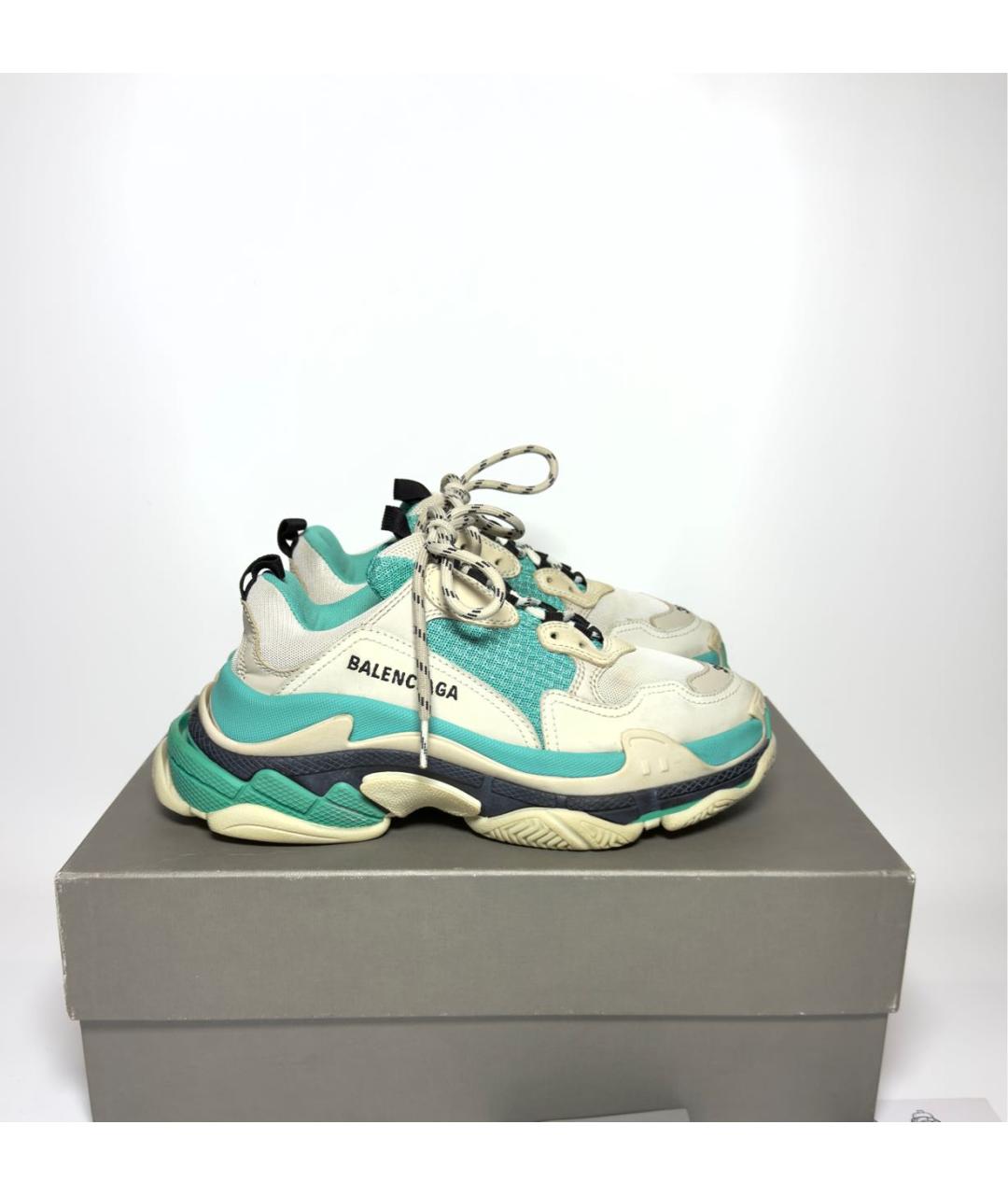 BALENCIAGA Голубые текстильные кроссовки, фото 8