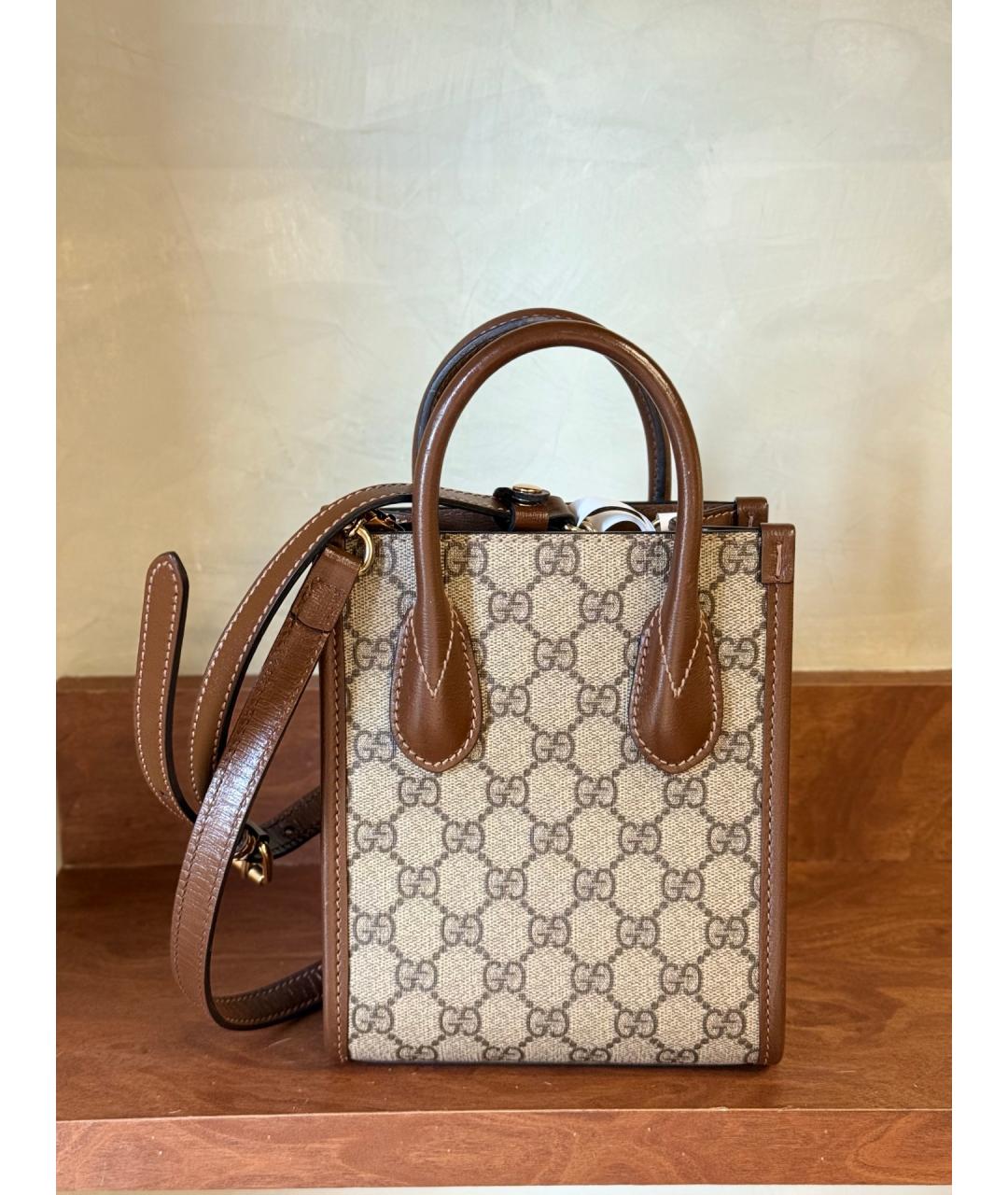 GUCCI Бежевая деним сумка через плечо, фото 4