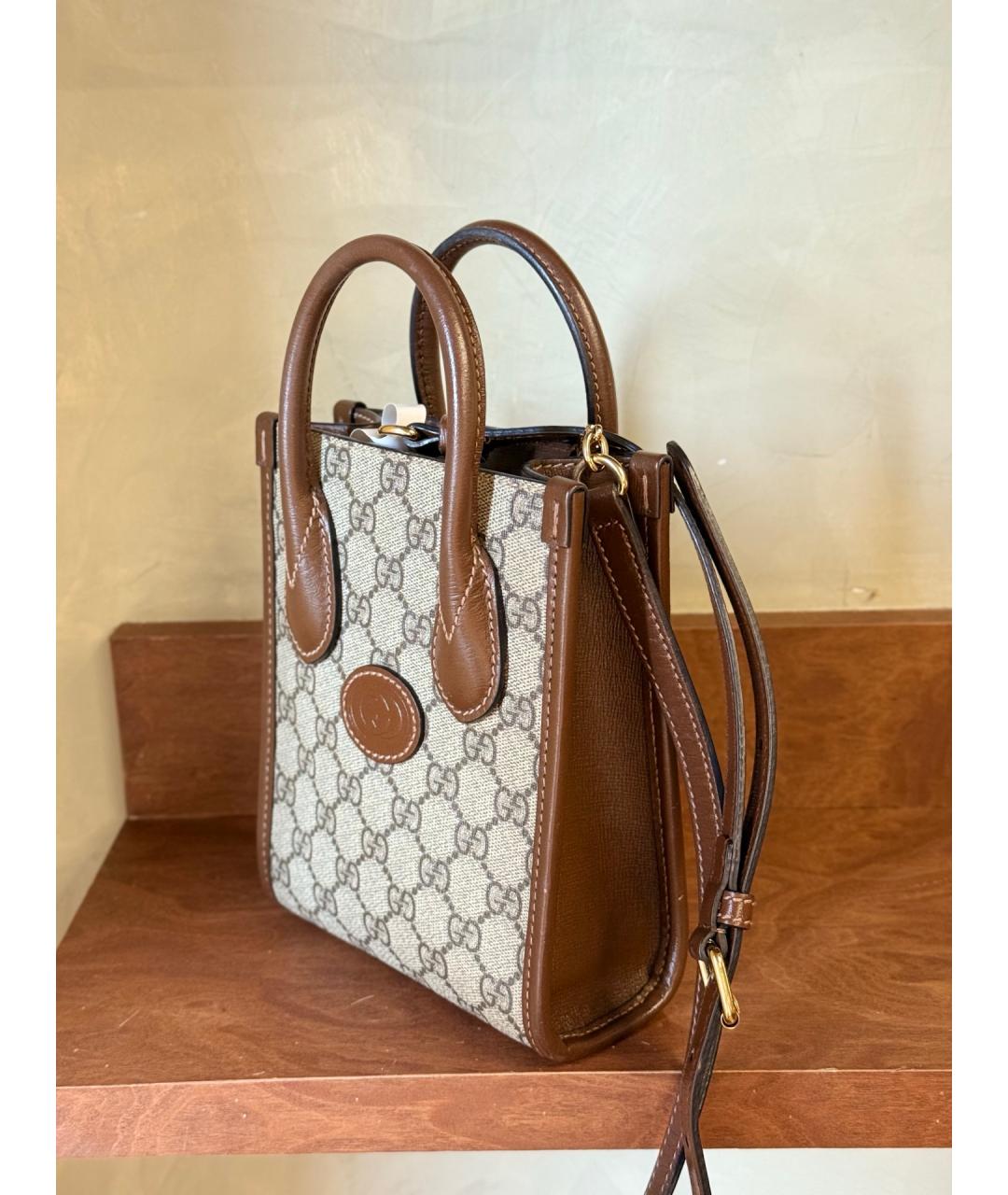 GUCCI Бежевая деним сумка через плечо, фото 3