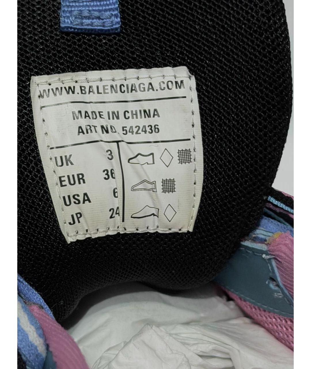 BALENCIAGA Голубые текстильные кроссовки, фото 7