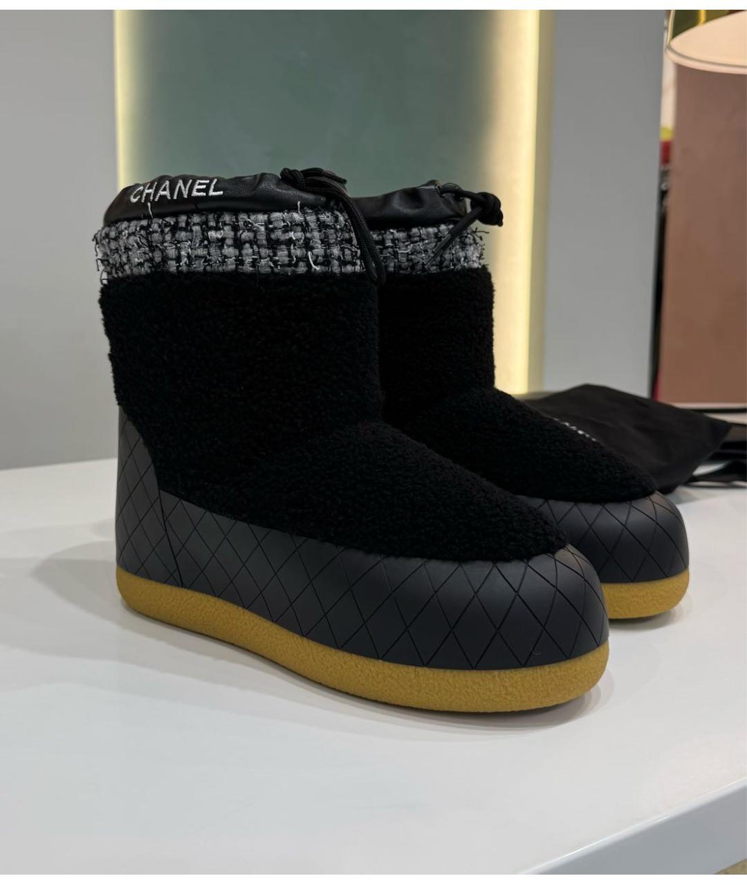CHANEL Черные ботинки, фото 2
