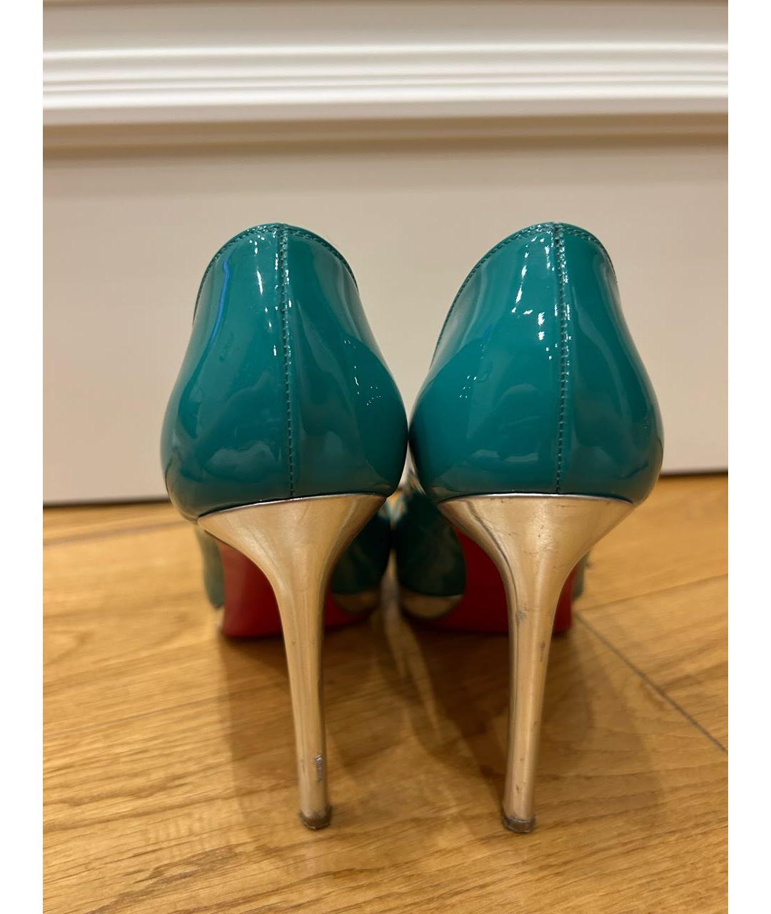 CHRISTIAN LOUBOUTIN Бирюзовые туфли из лакированной кожи, фото 3