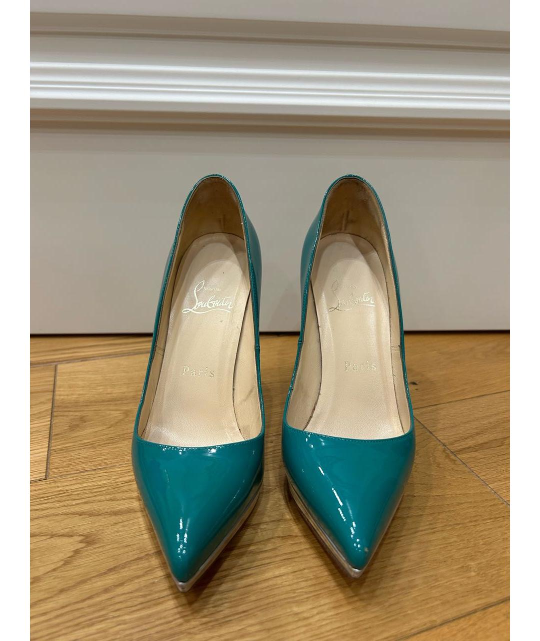 CHRISTIAN LOUBOUTIN Бирюзовые туфли из лакированной кожи, фото 2