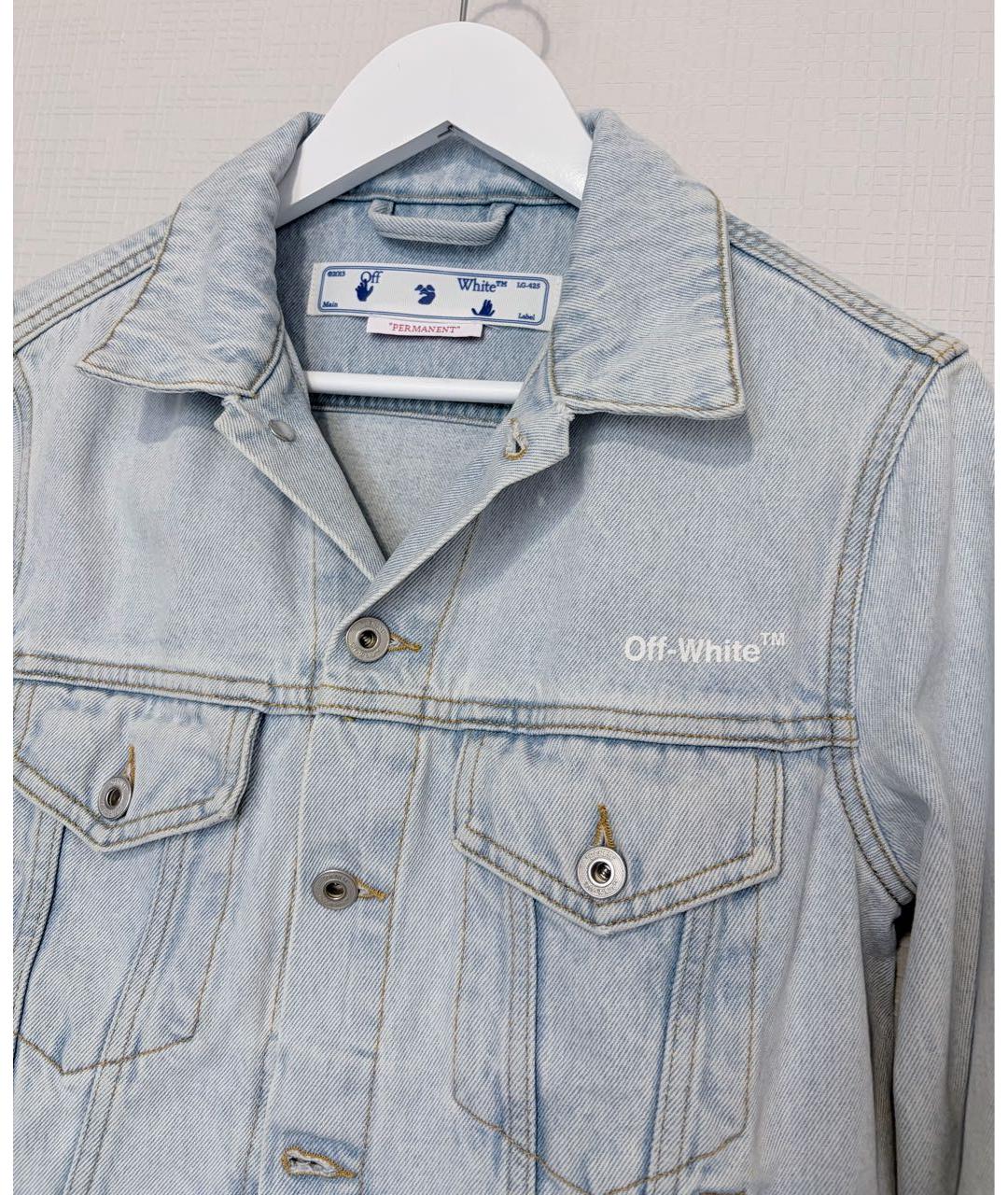 OFF-WHITE Голубая хлопковая куртка, фото 4