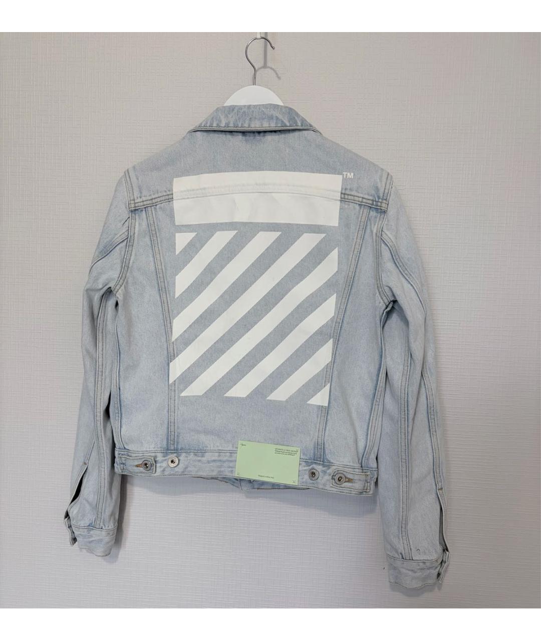 OFF-WHITE Голубая хлопковая куртка, фото 5