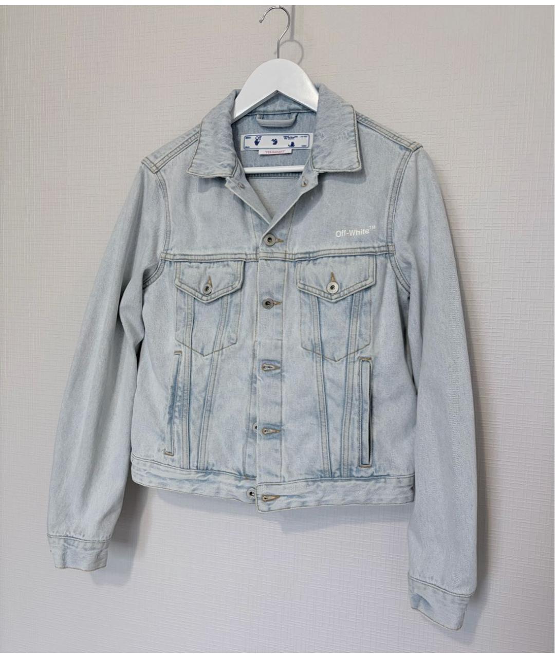 OFF-WHITE Голубая хлопковая куртка, фото 3