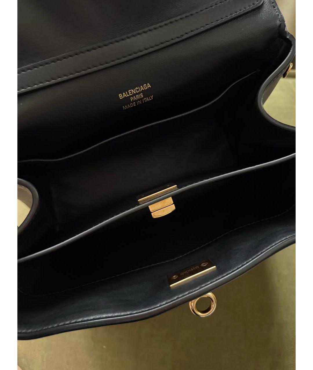 BALENCIAGA Черная кожаная сумка тоут, фото 4