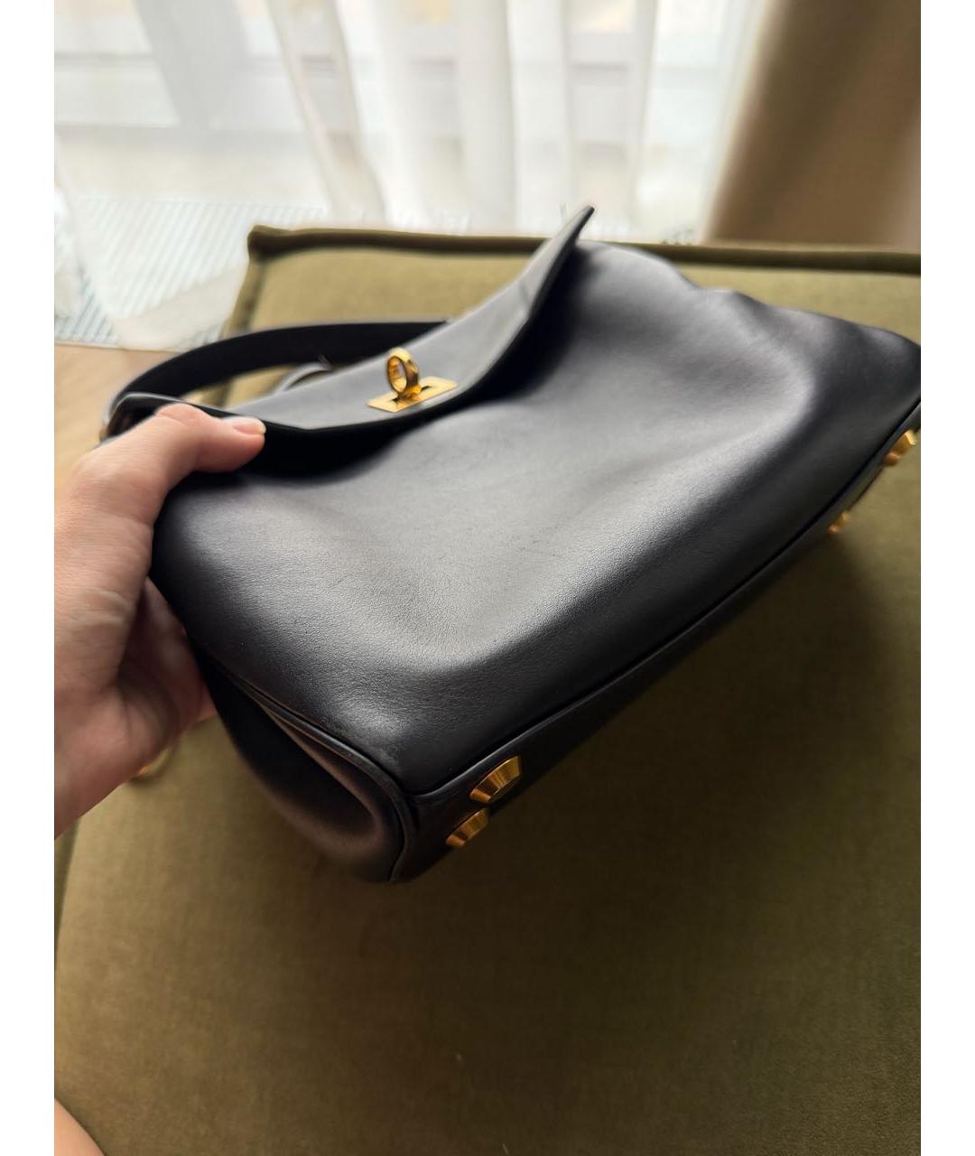 BALENCIAGA Черная кожаная сумка тоут, фото 5