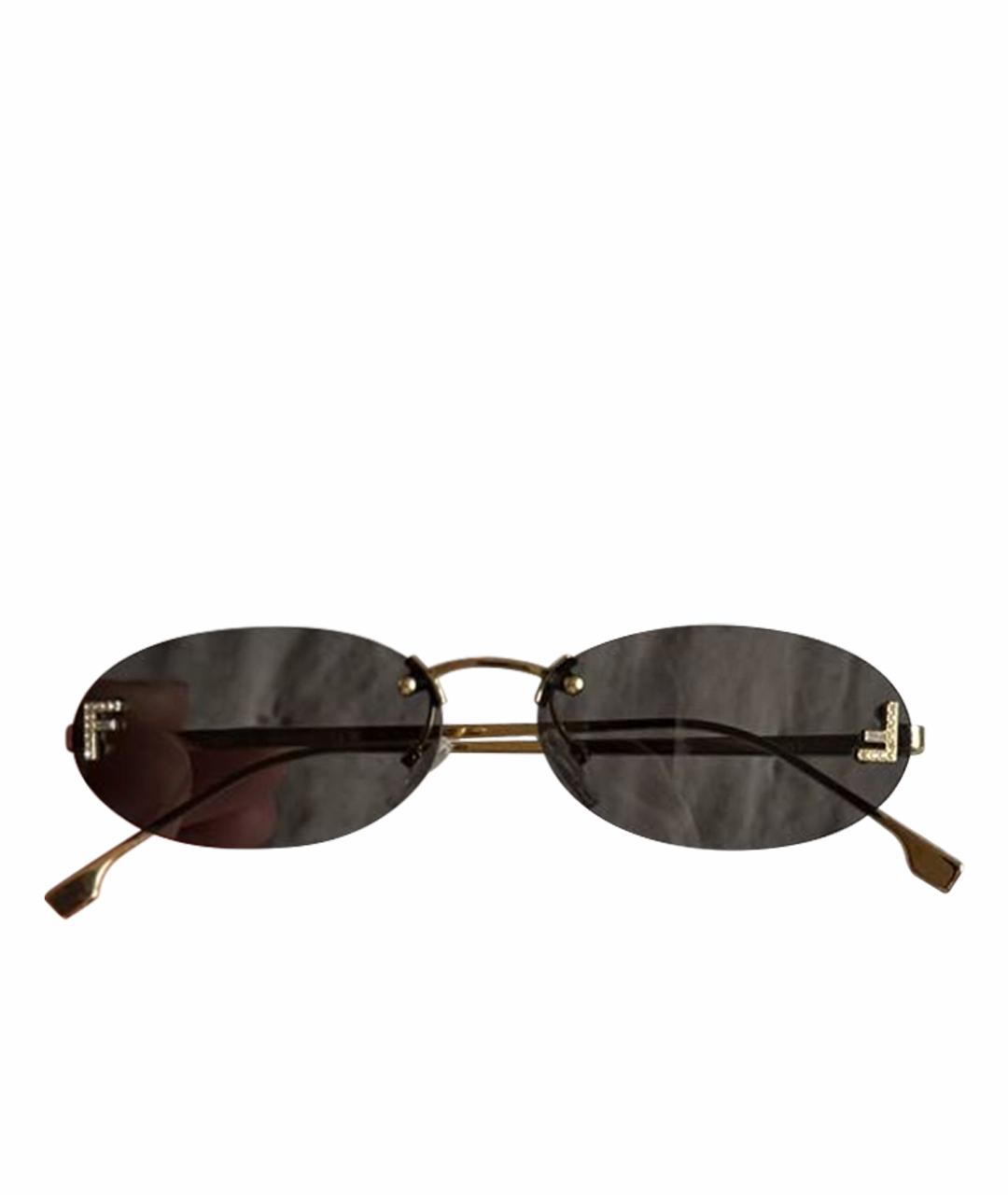 FENDI Антрацитовые металлические солнцезащитные очки, фото 1