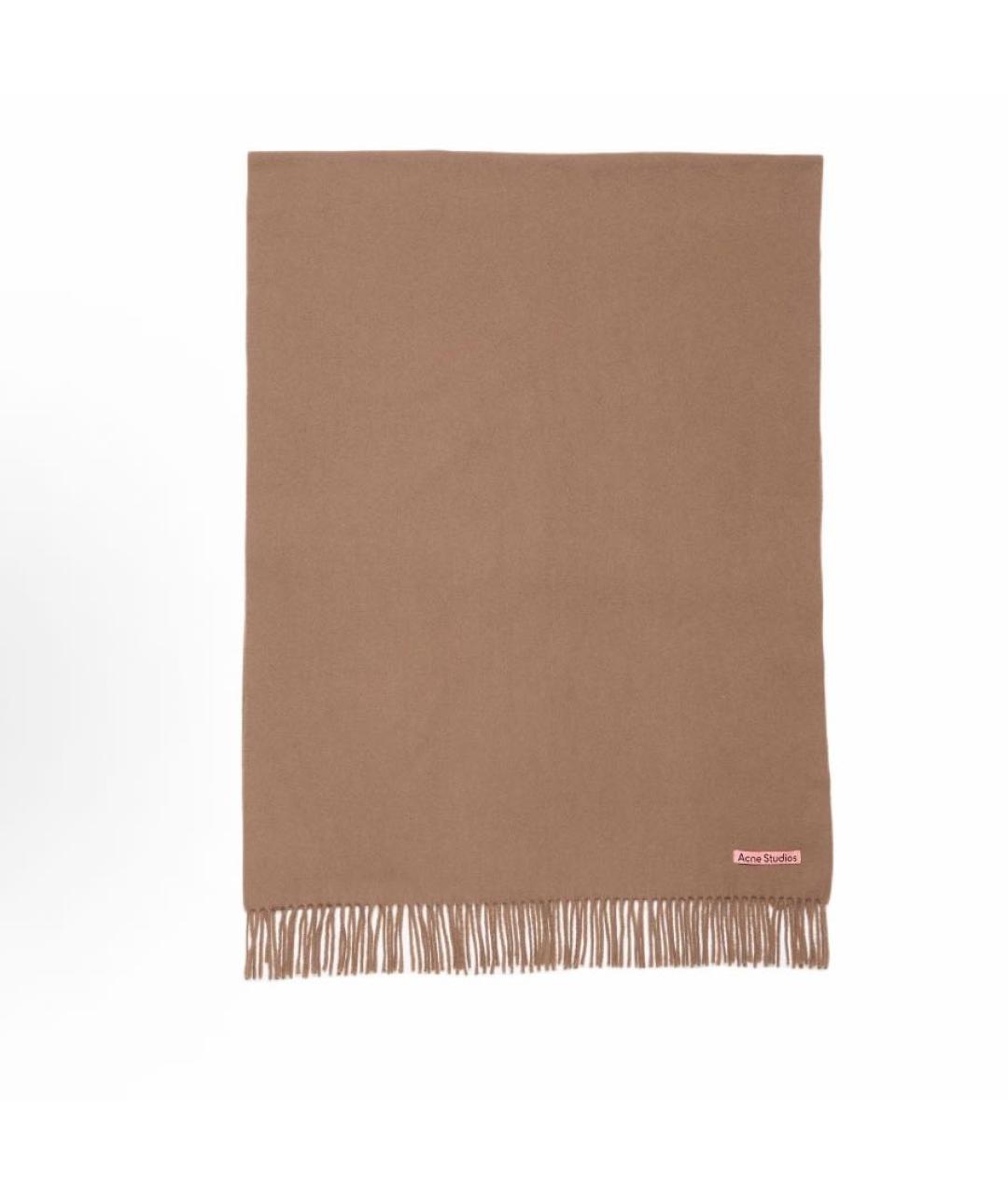 ACNE STUDIOS Коричневый кашемировый шарф, фото 2