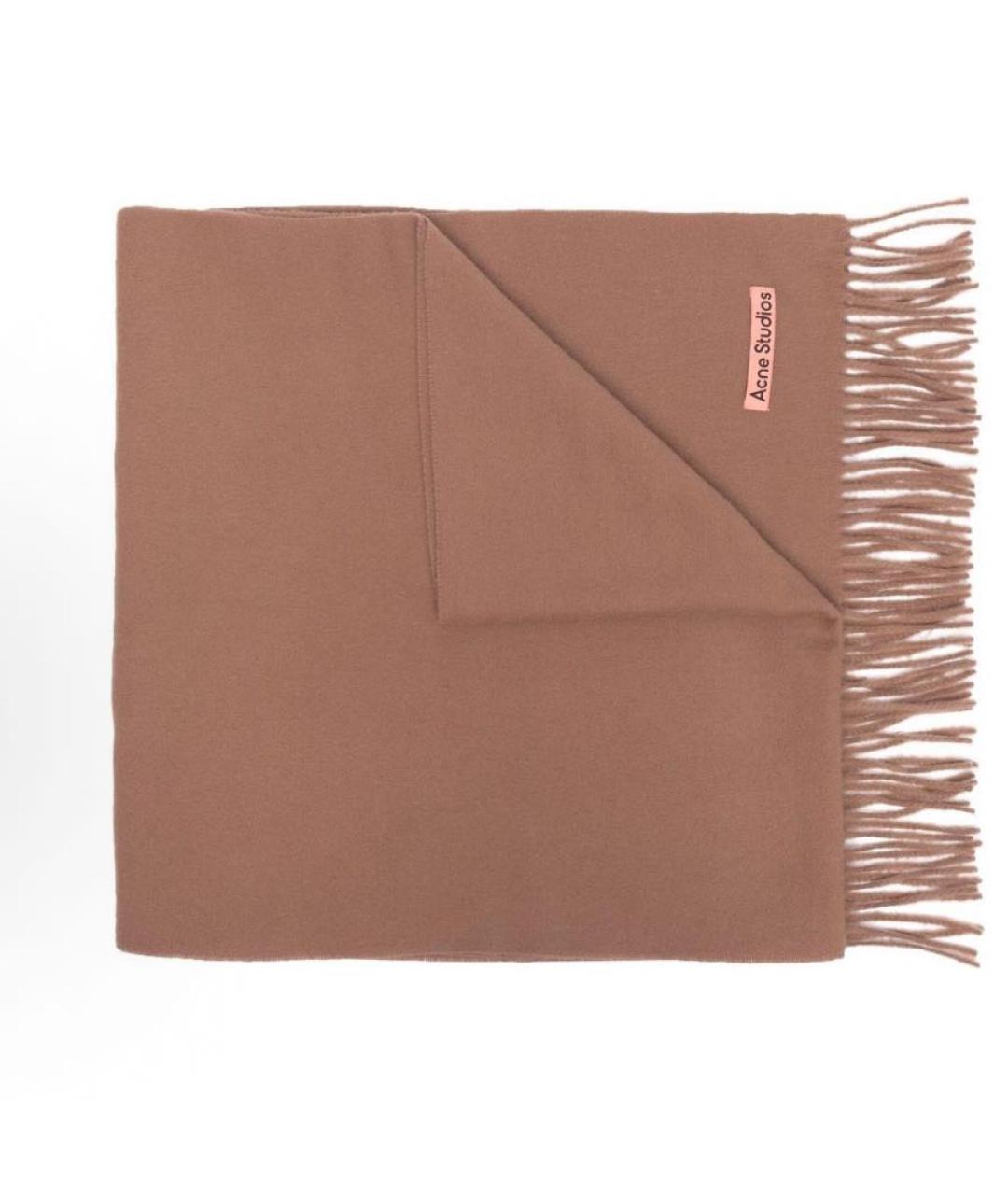 ACNE STUDIOS Коричневый кашемировый шарф, фото 1
