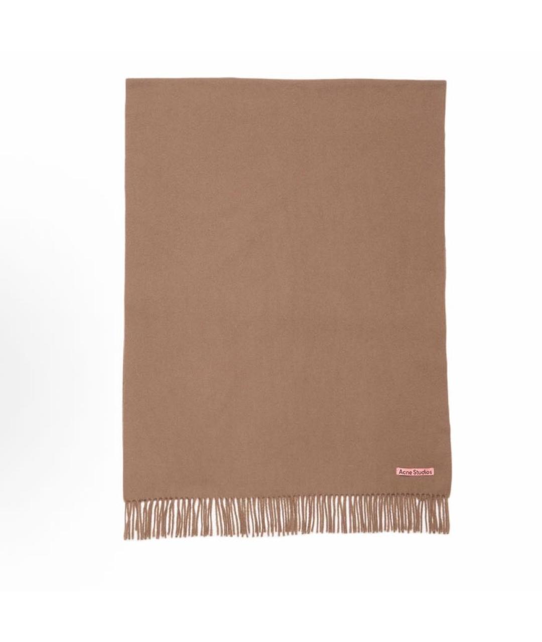 ACNE STUDIOS Коричневый кашемировый шарф, фото 2