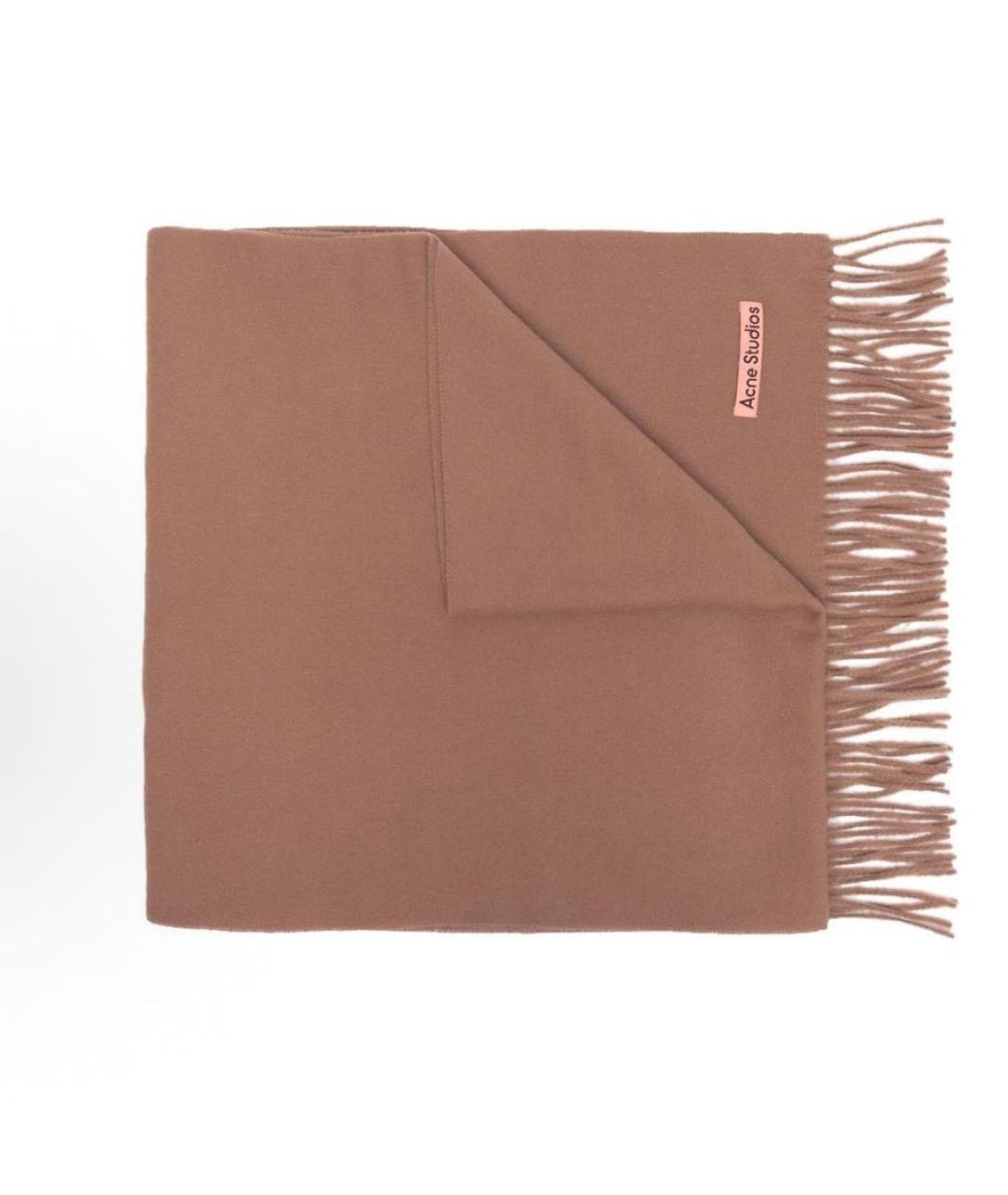 ACNE STUDIOS Коричневый кашемировый шарф, фото 1