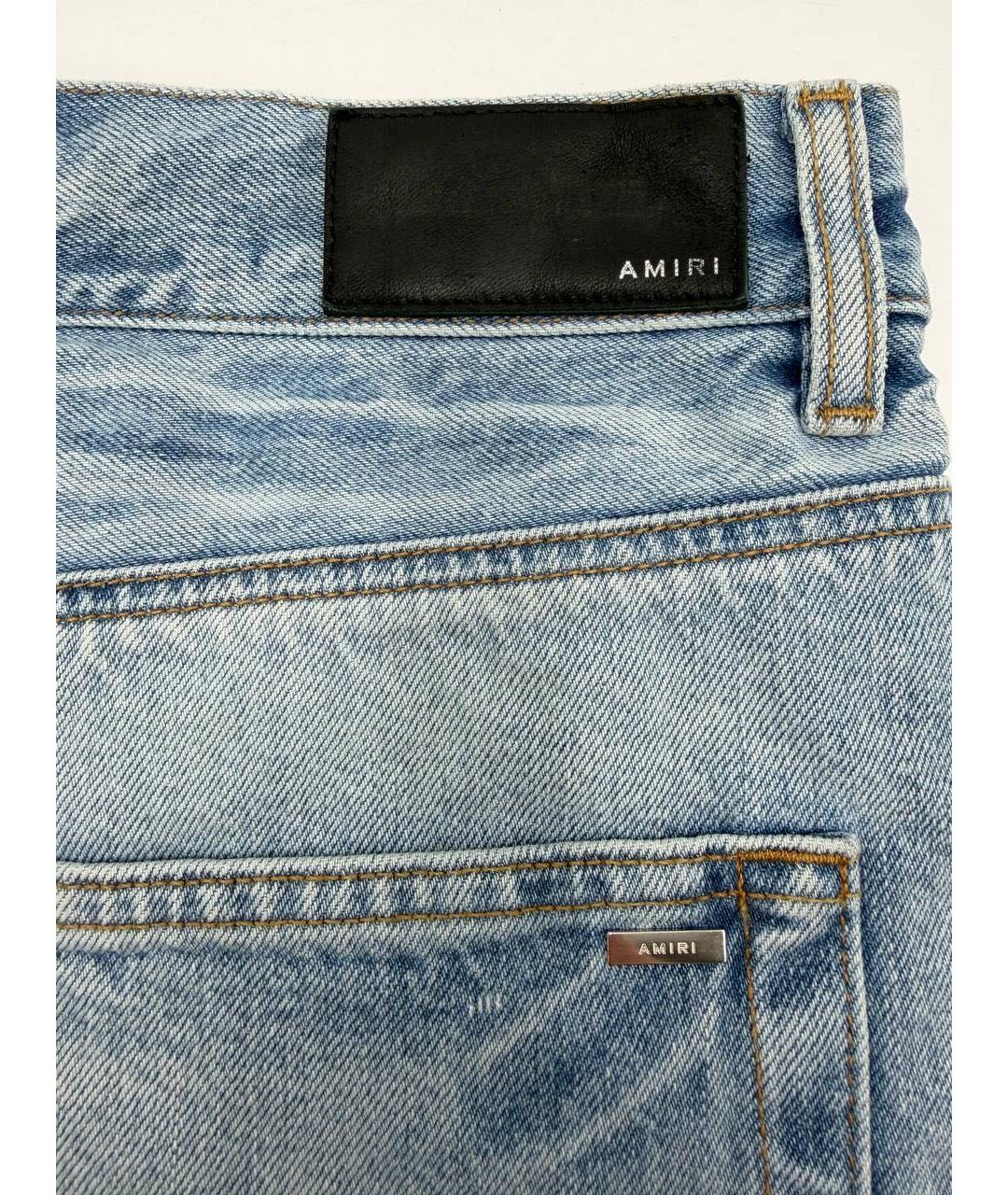 AMIRI Голубые хлопковые прямые джинсы, фото 6