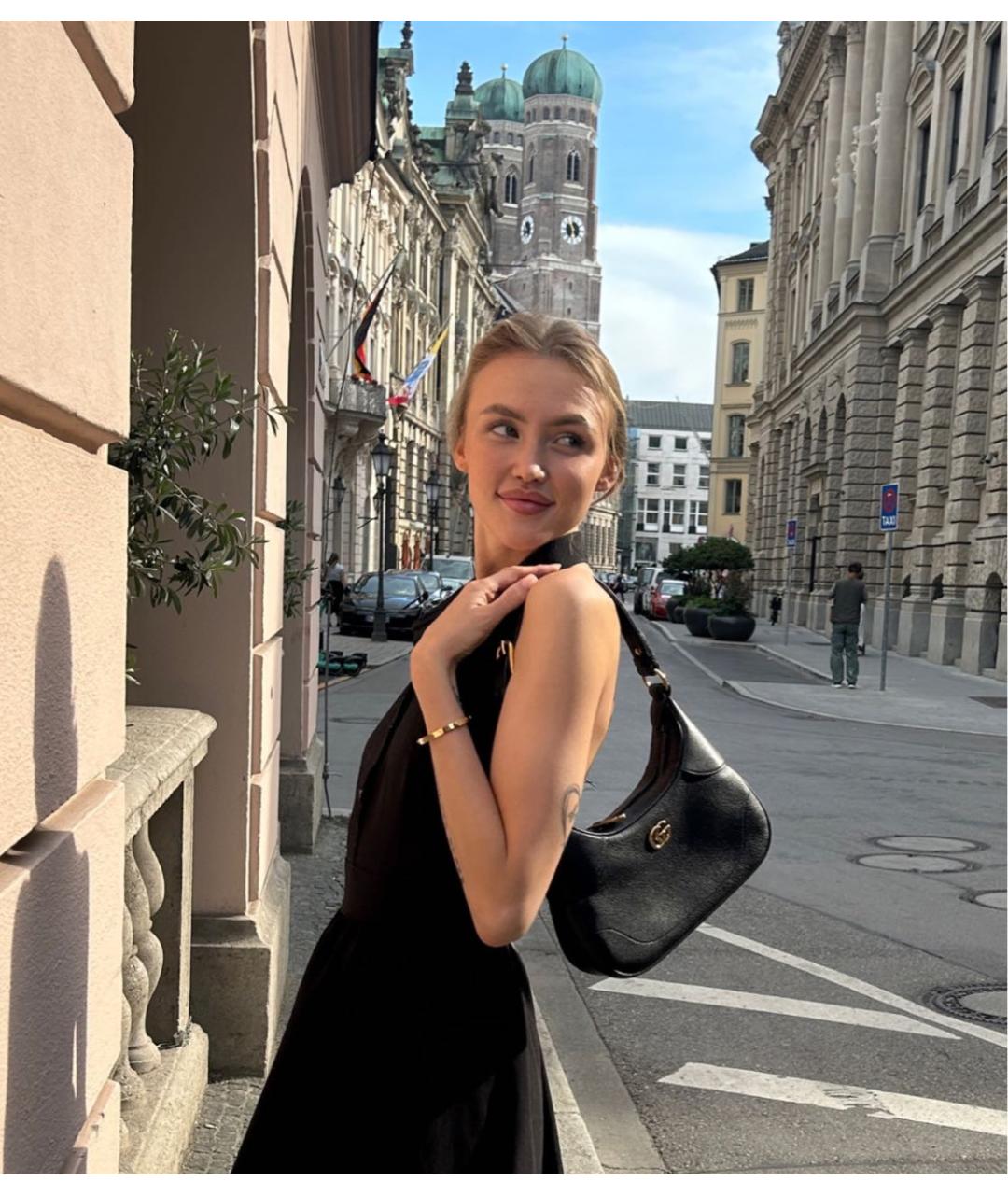 GUCCI Черная кожаная сумка с короткими ручками, фото 5