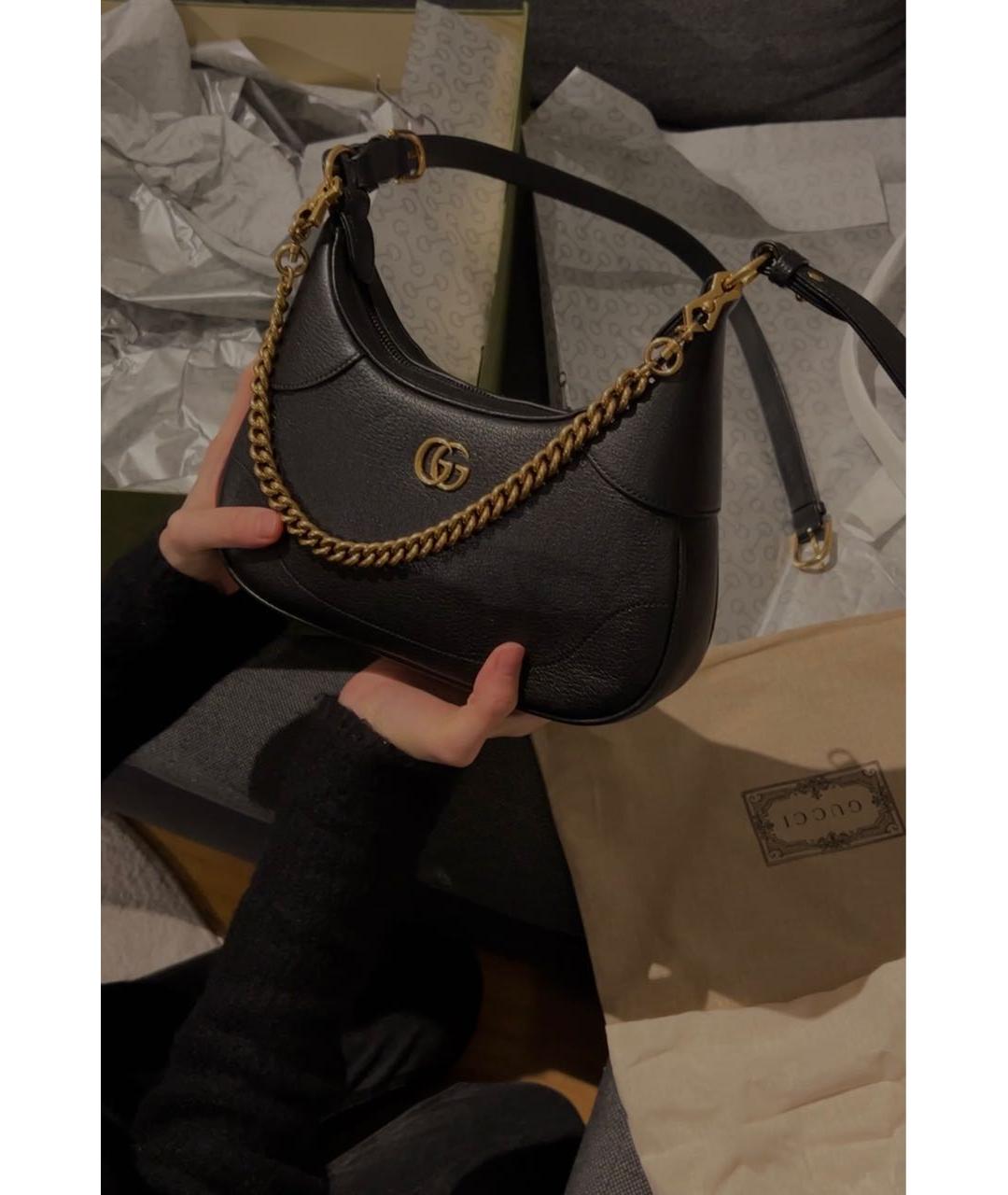 GUCCI Черная кожаная сумка с короткими ручками, фото 6