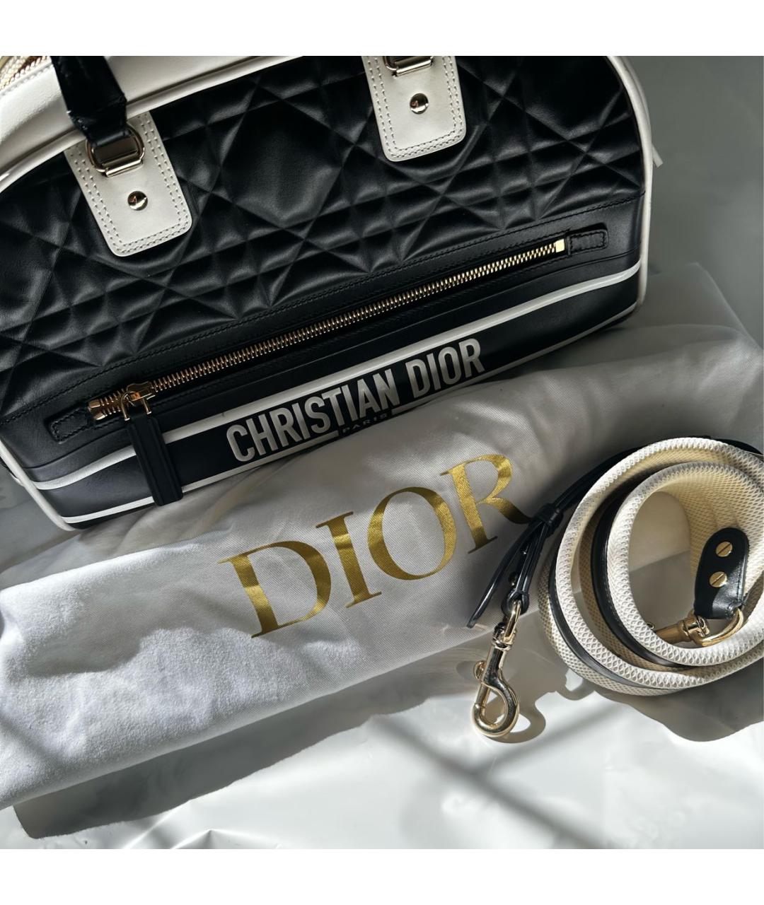 CHRISTIAN DIOR Черная кожаная сумка через плечо, фото 8