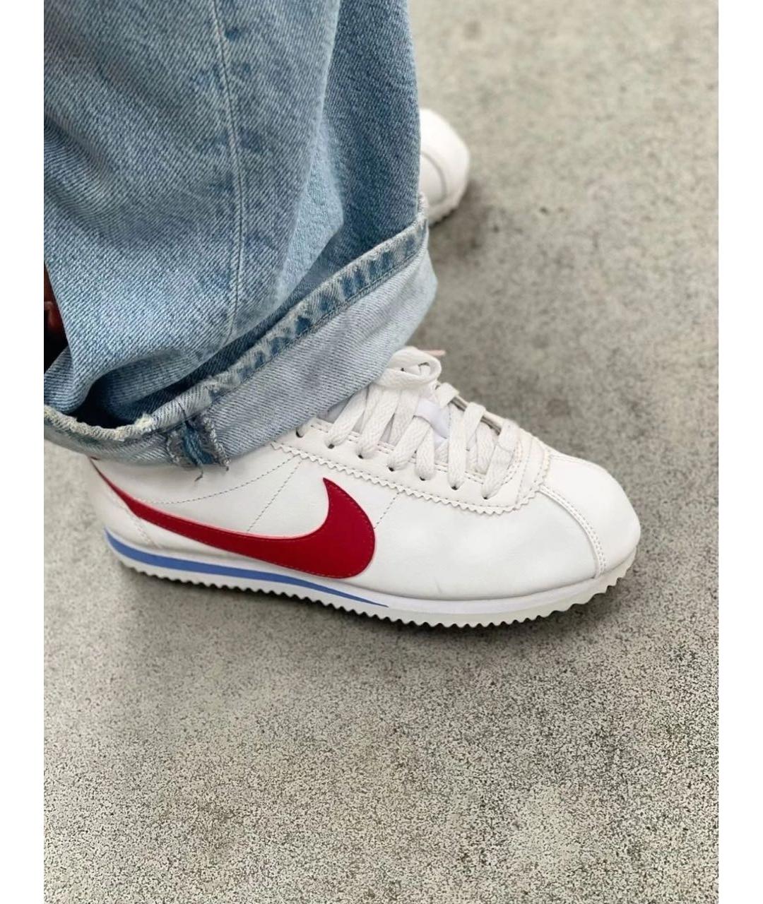 NIKE Белые кожаные низкие кроссовки / кеды, фото 8