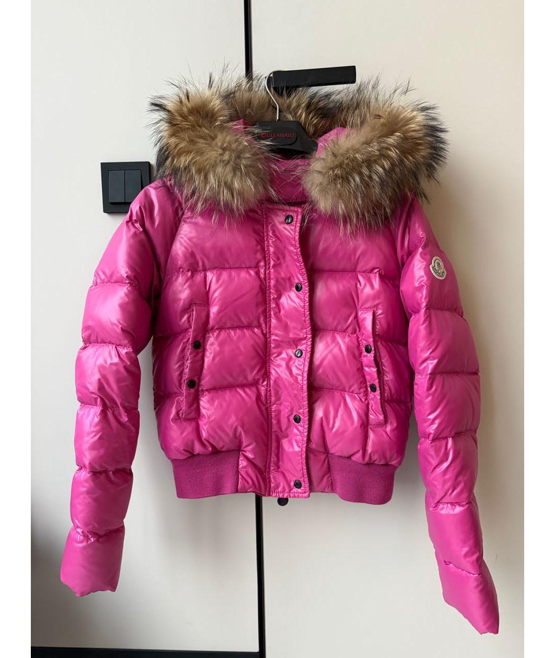 MONCLER Фуксия полиамидовая куртка, фото 8