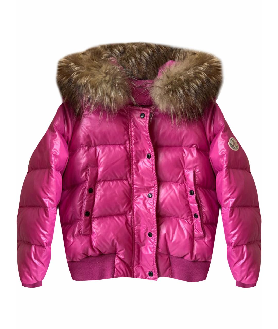 MONCLER Фуксия полиамидовая куртка, фото 1