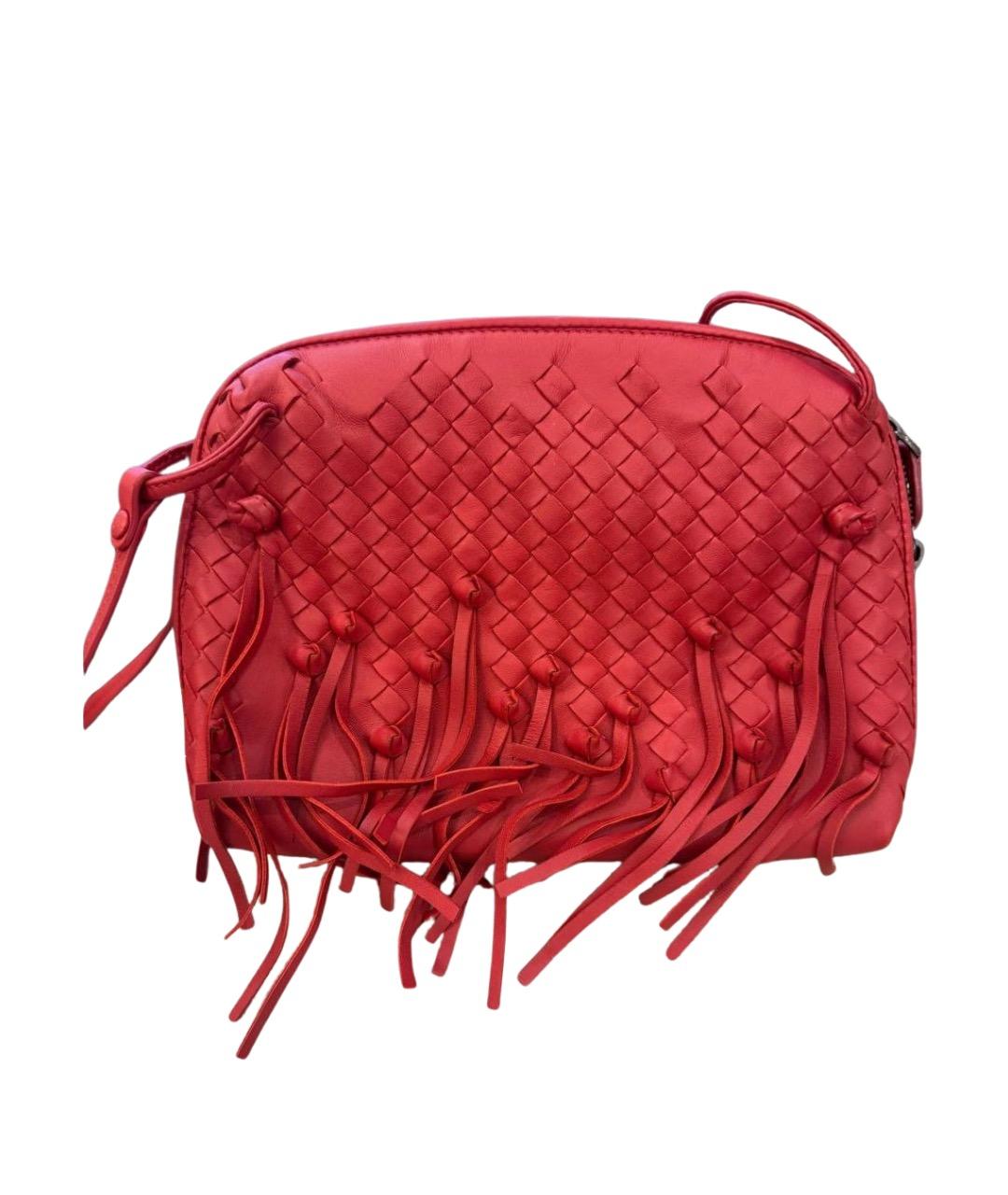 BOTTEGA VENETA Красная кожаная сумка через плечо, фото 1