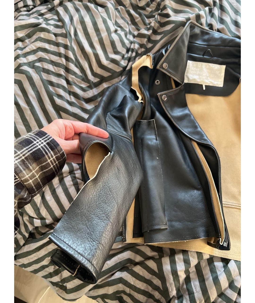 MAISON MARGIELA Черная кожаная куртка, фото 5