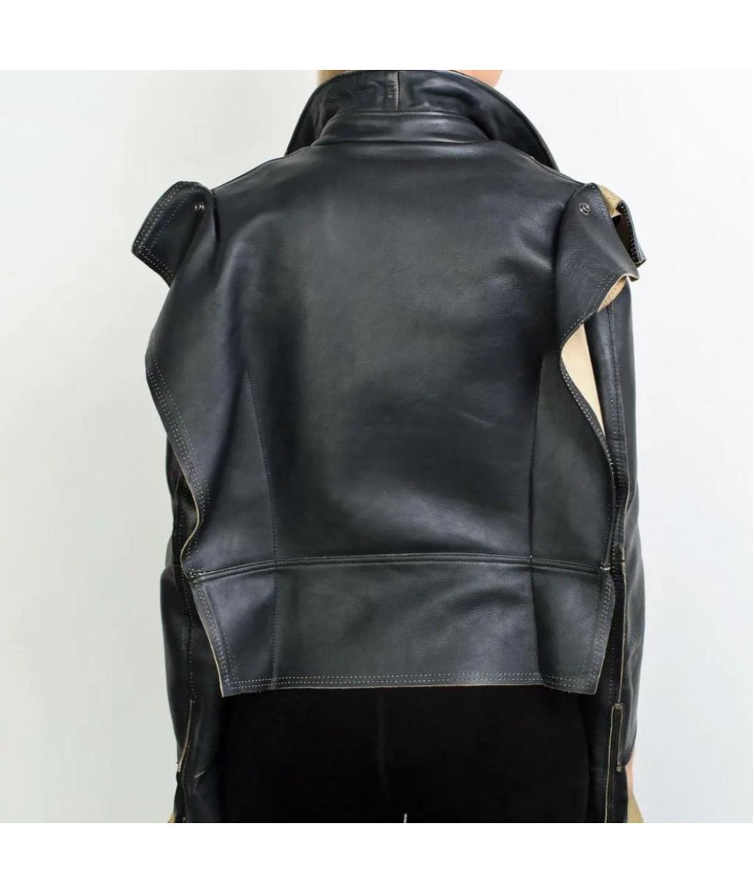 MAISON MARGIELA Черная кожаная куртка, фото 2