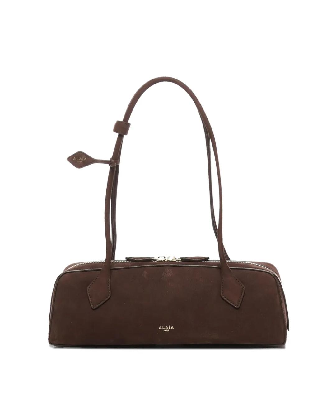 ALAIA Коричневая замшевая сумка с короткими ручками, фото 1