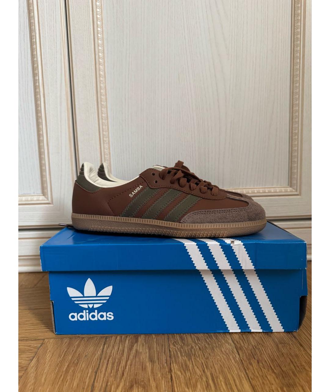 ADIDAS Коричневые кожаные кроссовки, фото 7