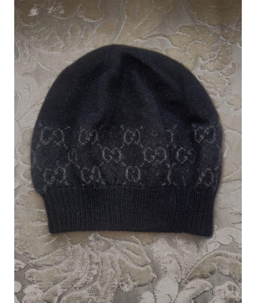 GUCCI Черная кашемировая шапка, фото 2