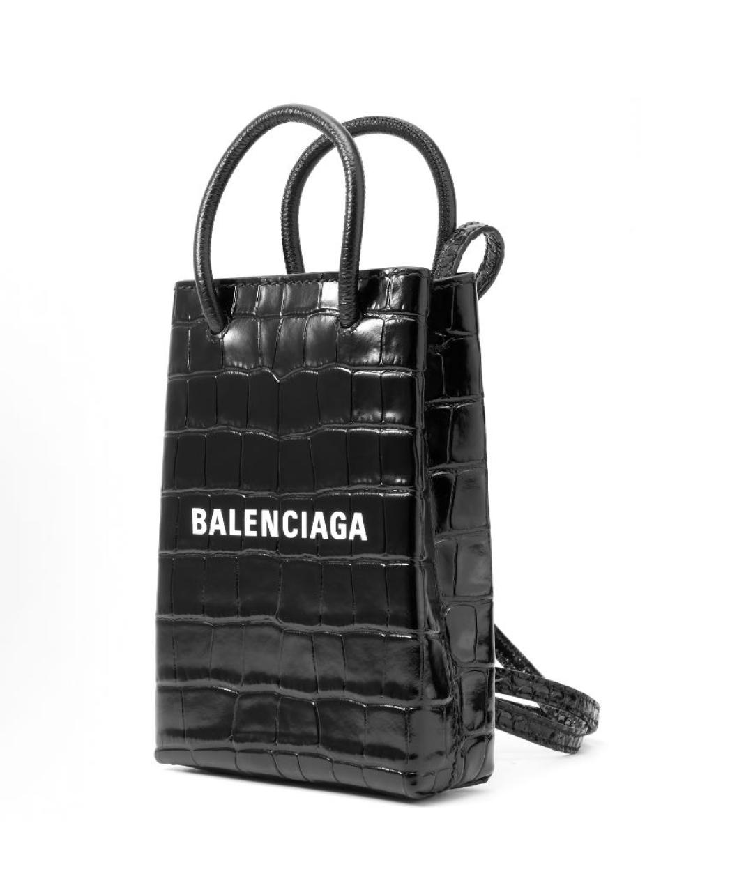 BALENCIAGA Черная сумка с короткими ручками из лакированной кожи, фото 2