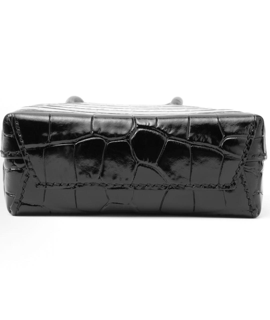 BALENCIAGA Черная сумка с короткими ручками из лакированной кожи, фото 4